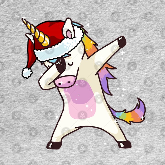 Dabbing Unicorn Shirt Hip Hop Dab Santa Hat Christmas Shirt I by vo_maria